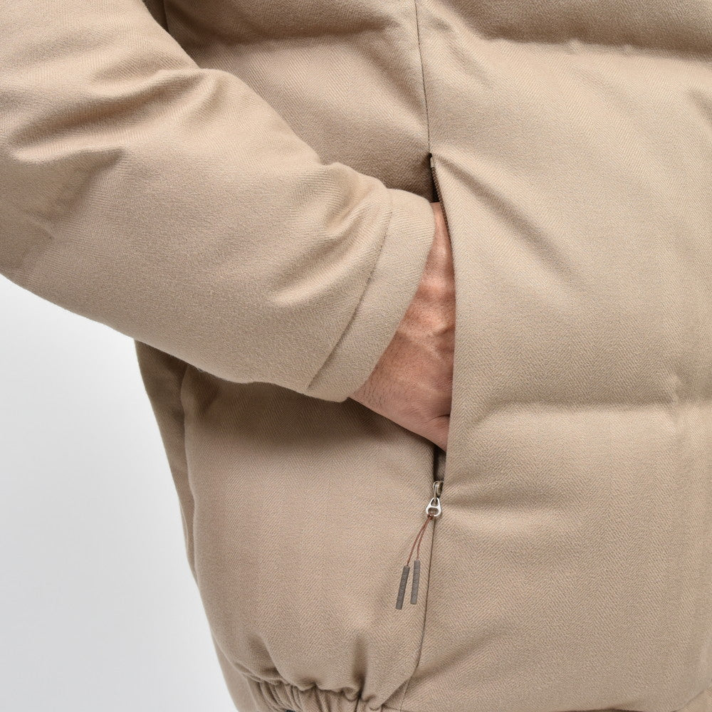 SEASE(シーズ) TRIBECA DOWN JACKET ウォーターレペレントコットンカシミアヘリンボーンスタンドカラーダウンブルゾン 0P037TN