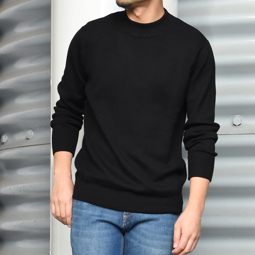 エンメティ / カシミア モックネック ニット/CASHMERE MOCKNECK/ブラック