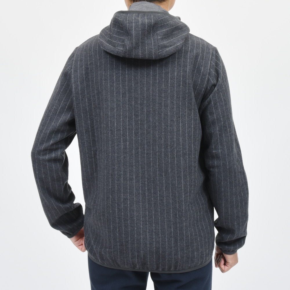 SEASE(シーズ) DRONE HOOD ウールフリースチョークストライププルオーバーフーディー SE242UAWH033TJ157