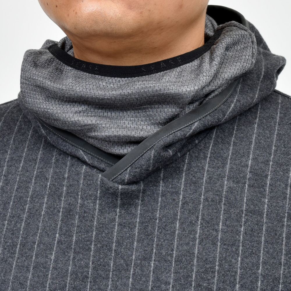 SEASE(シーズ) DRONE HOOD ウールフリースチョークストライププルオーバーフーディー SE242UAWH033TJ157