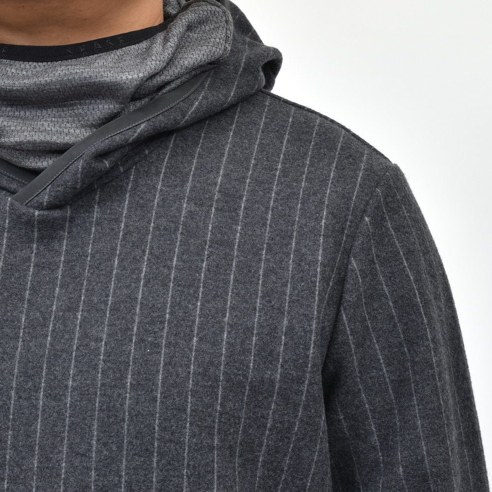 SEASE(シーズ) DRONE HOOD ウールフリースチョークストライププルオーバーフーディー SE242UAWH033TJ157