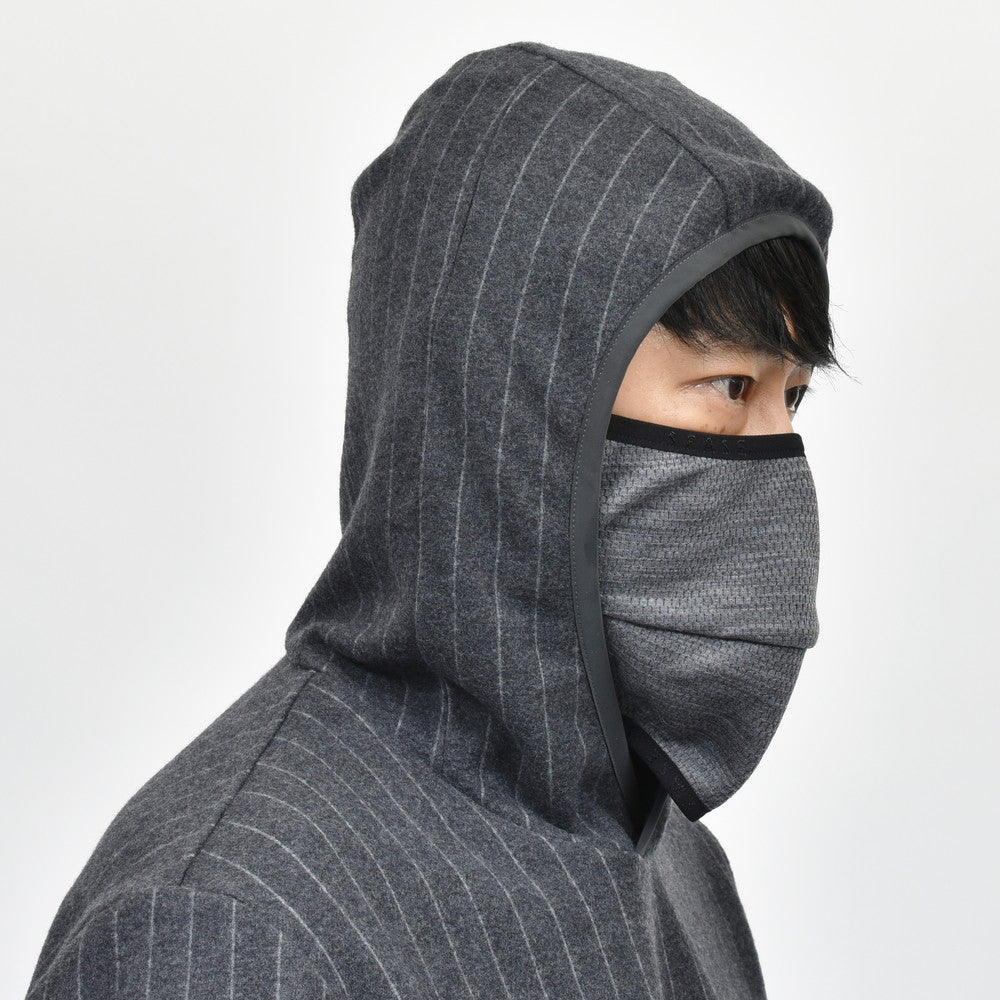SEASE(シーズ) DRONE HOOD ウールフリースチョークストライププルオーバーフーディー SE242UAWH033TJ157