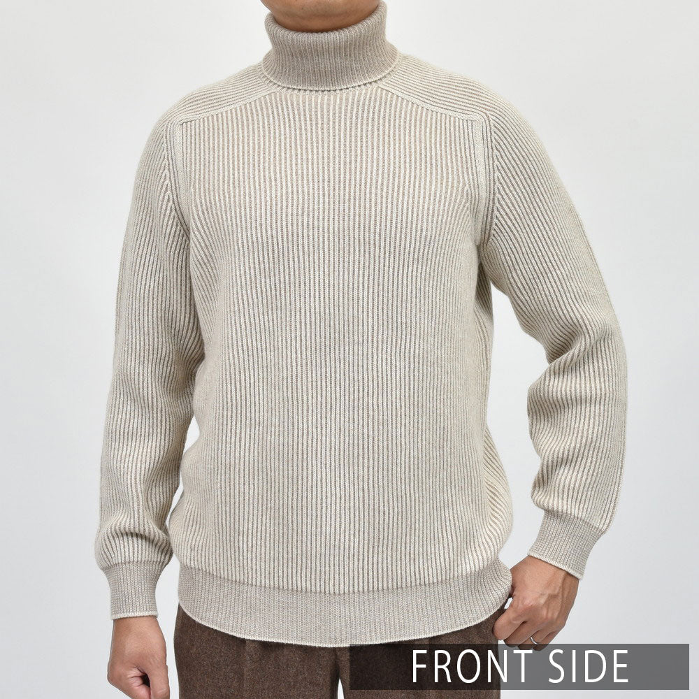 SEASE(シーズ) DINGHY ROLL ミドルゲージカシミアイングリッシュリブタートルネックニット SE242UACKT030XG027