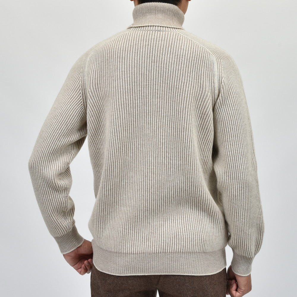 SEASE(シーズ) DINGHY ROLL ミドルゲージカシミアイングリッシュリブタートルネックニット SE242UACKT030XG027