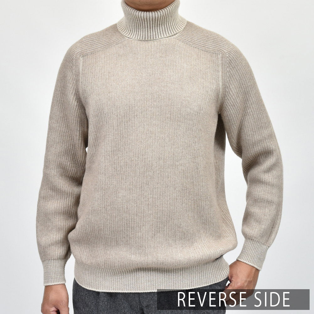 SEASE(シーズ) DINGHY ROLL ミドルゲージカシミアイングリッシュリブタートルネックニット SE242UACKT030XG027