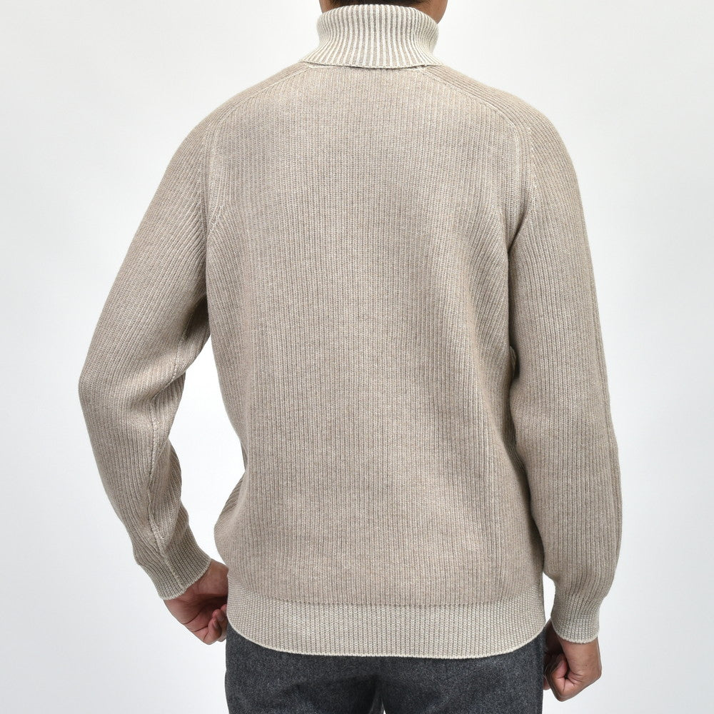 SEASE(シーズ) DINGHY ROLL ミドルゲージカシミアイングリッシュリブタートルネックニット SE242UACKT030XG027