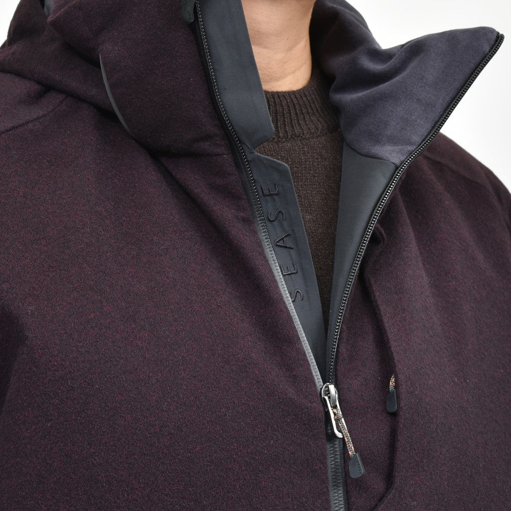 SEASE(シーズ) BALMA JACKET ウォーターレペレントカシミアサキソニーパデッドフーディーブルゾン SE242UAC0S031TN193