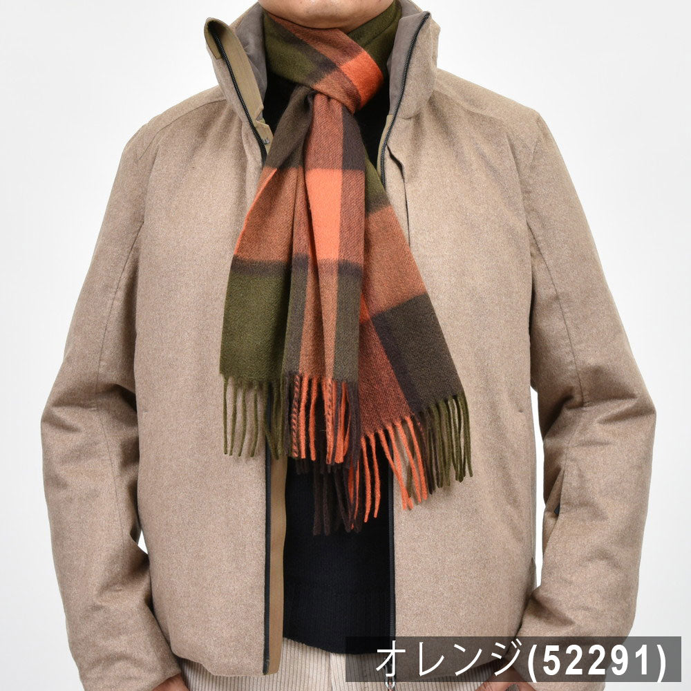 Joshua Ellis(ジョシュア エリス) カシミアチェックマフラー 35×190
