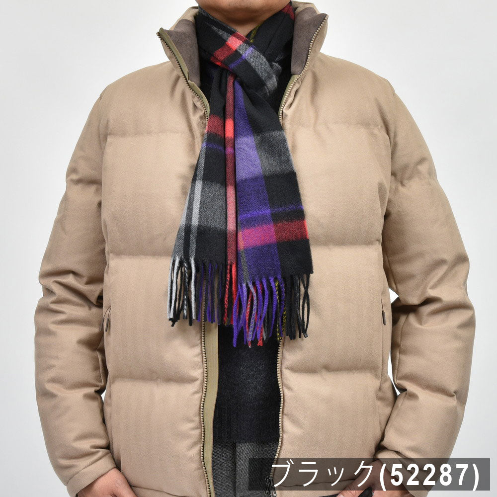 Joshua Ellis(ジョシュア エリス) カシミアチェックマフラー 35×190