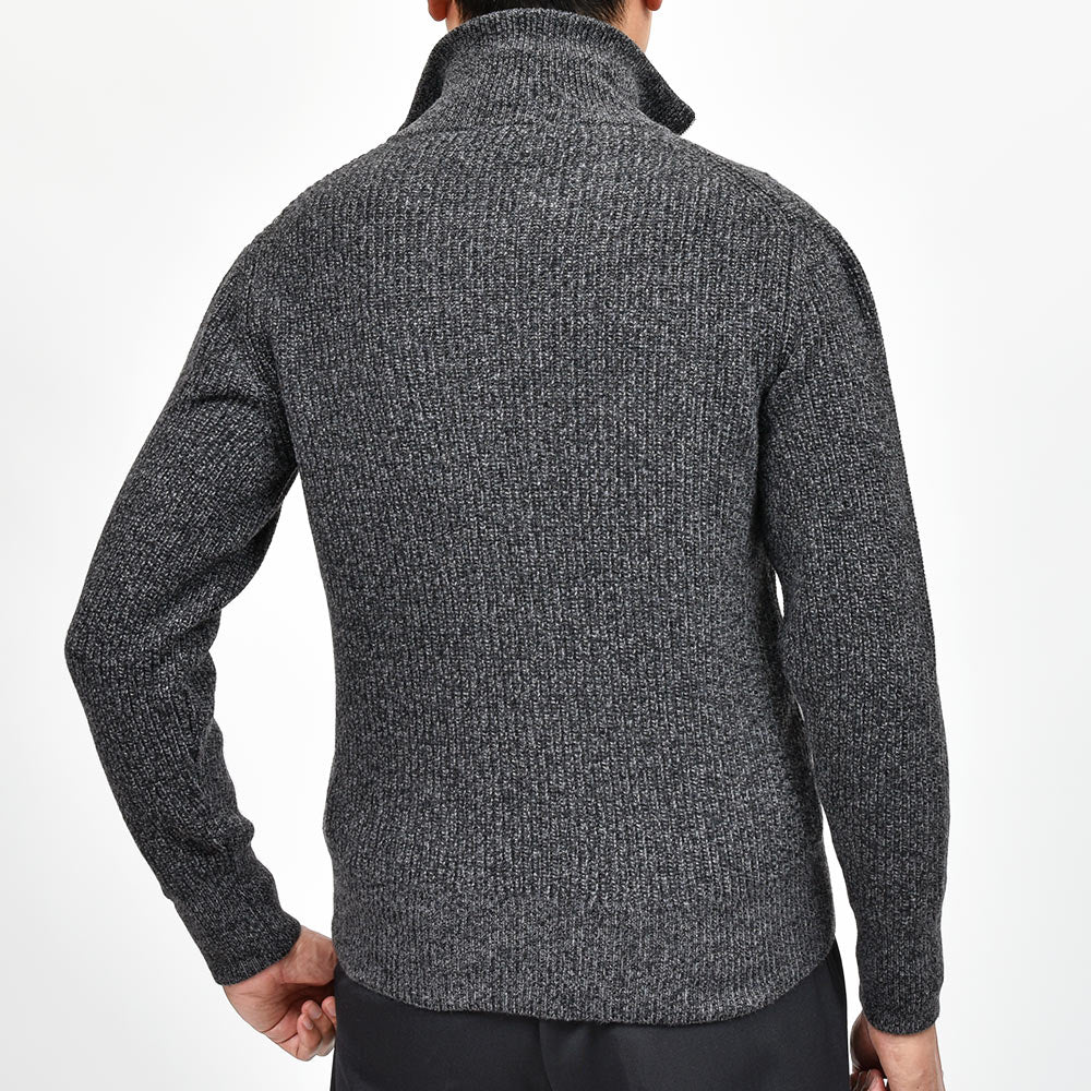 JOHN SMEDLEY ジョンスメドレー BRILEY リサイクルカシミヤ メリノウール 7ゲージ リブ編み ジップアップ ニットブルゾン STANDERD FIT