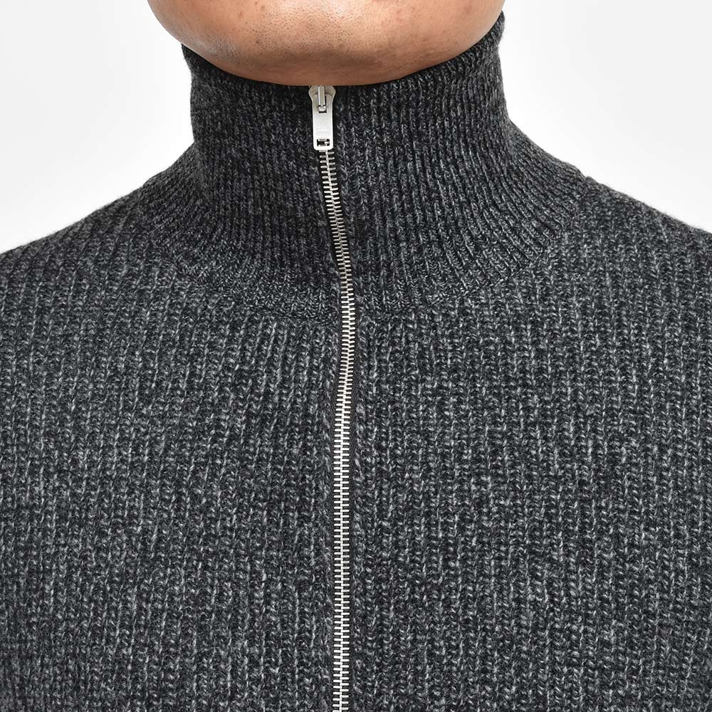 JOHN SMEDLEY ジョンスメドレー BRILEY リサイクルカシミヤ メリノウール 7ゲージ リブ編み ジップアップ ニットブルゾン STANDERD FIT