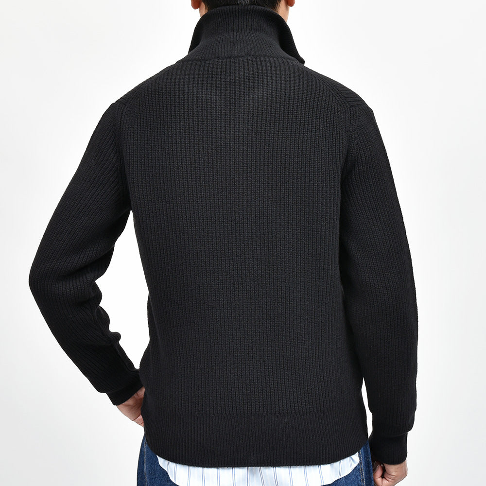 JOHN SMEDLEY ジョンスメドレー BRILEY リサイクルカシミヤ メリノウール 7ゲージ リブ編み ジップアップ ニットブルゾン STANDERD FIT