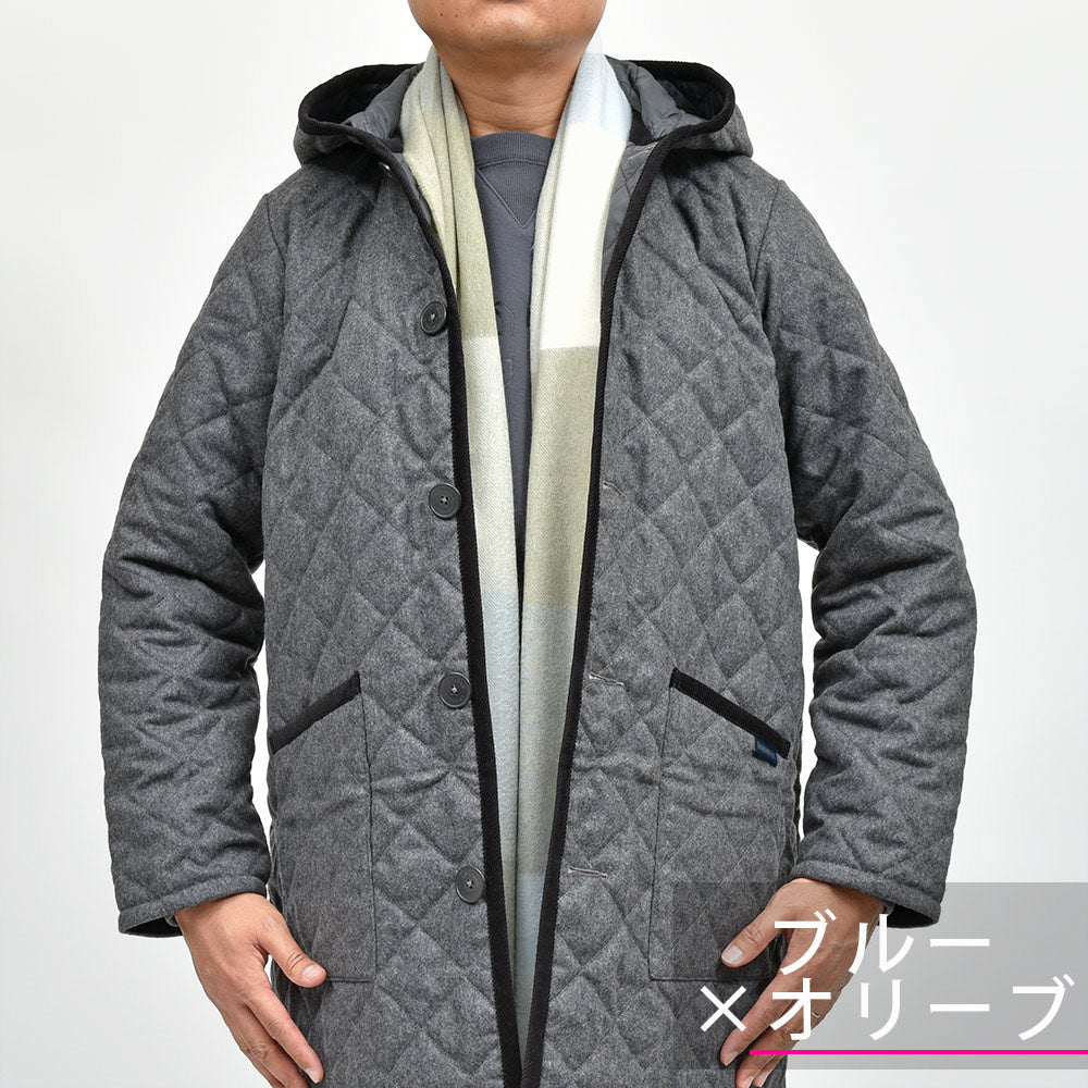 Johnstons of Elgin ジョンストンズ オブ エルガン カシミヤ ブロックチェック 大判ストール 70×190 WA000056