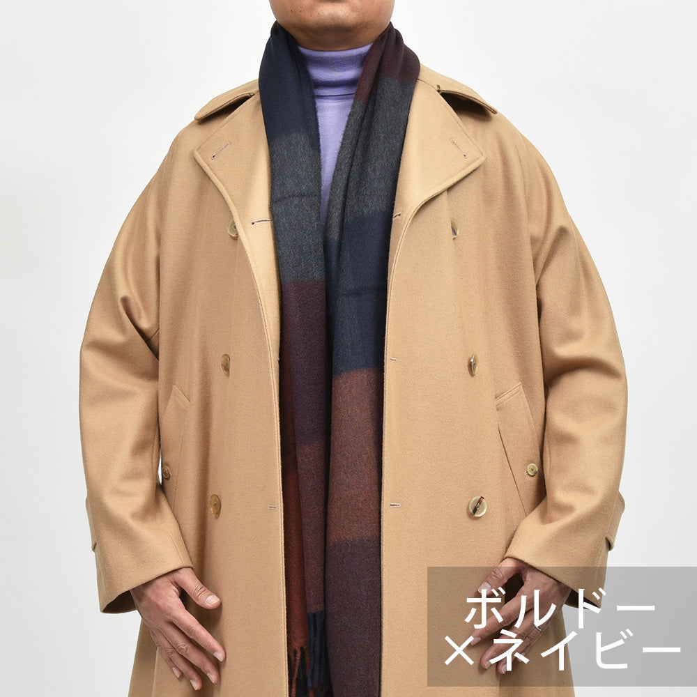 Johnstons of Elgin ジョンストンズ オブ エルガン カシミヤ ブロックチェック 大判ストール 70×190 WA000056