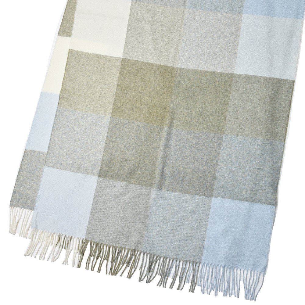Johnstons of Elgin ジョンストンズ オブ エルガン カシミヤ ブロックチェック 大判ストール 70×190 WA000056