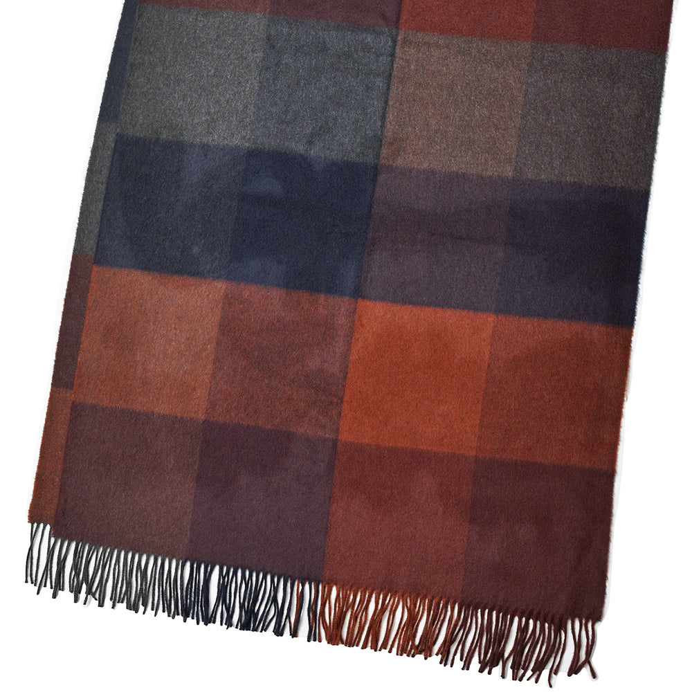 Johnstons of Elgin ジョンストンズ オブ エルガン カシミヤ ブロックチェック 大判ストール 70×190 WA000056
