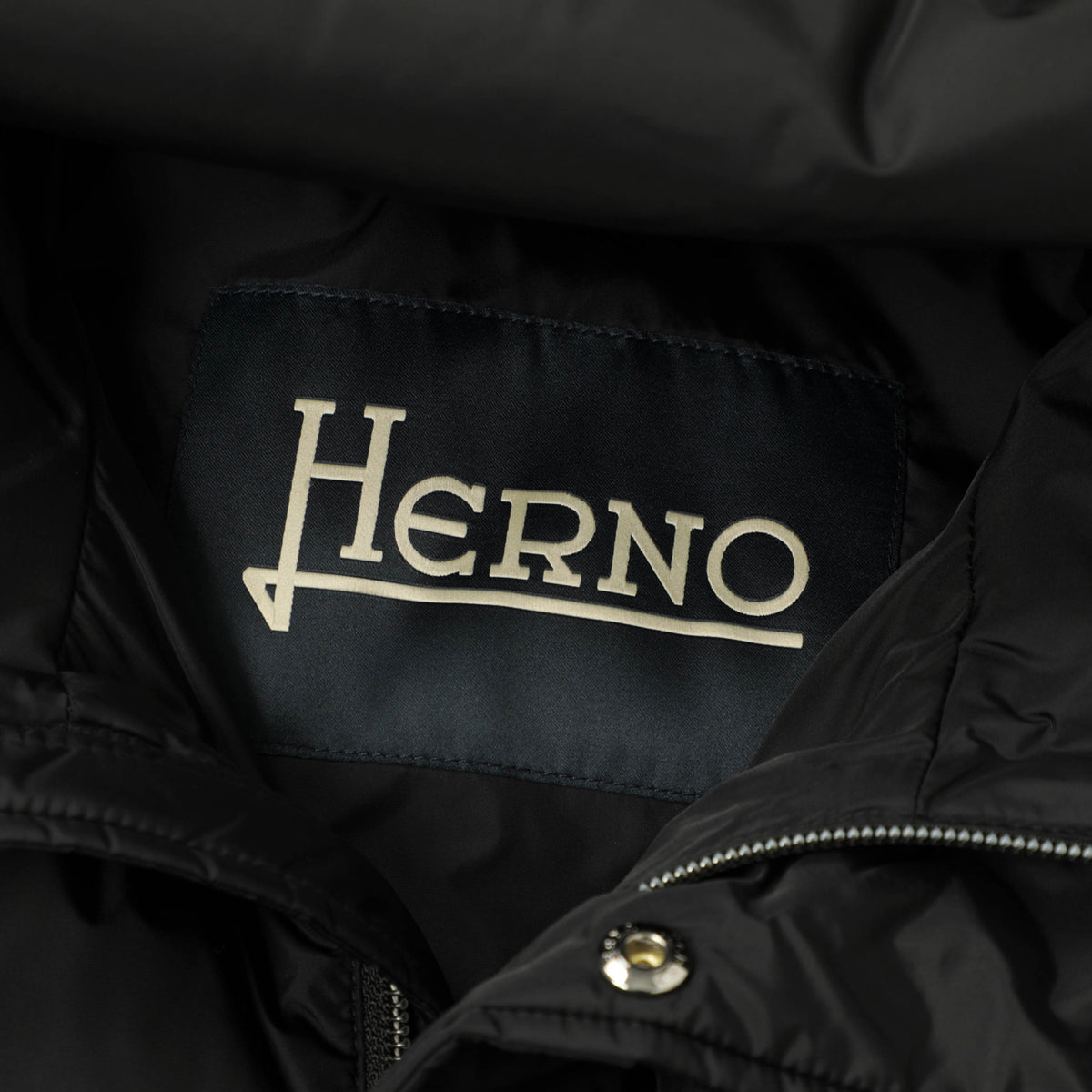 HERNO / フーデッド ナイロン 撥水 ミリタリー ショート丈 ダウンジャケット / N-3B / PI001140U 12004Z / ブラック