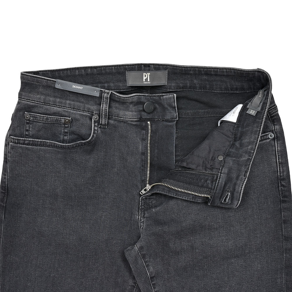 PT TORINO DENIM ピーティートリノデニム コットンレーヨンポリエステル ストレッチ ウォッシュド ブラックデニムパンツ ROCK/SKINNY FIT/OA3110