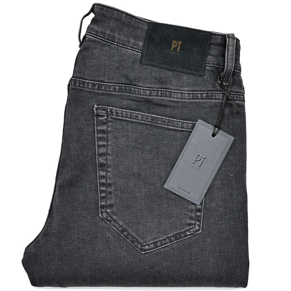 PT TORINO DENIM ピーティートリノデニム コットンレーヨンポリエステル ストレッチ ウォッシュド ブラックデニムパンツ ROCK/SKINNY FIT/OA3110