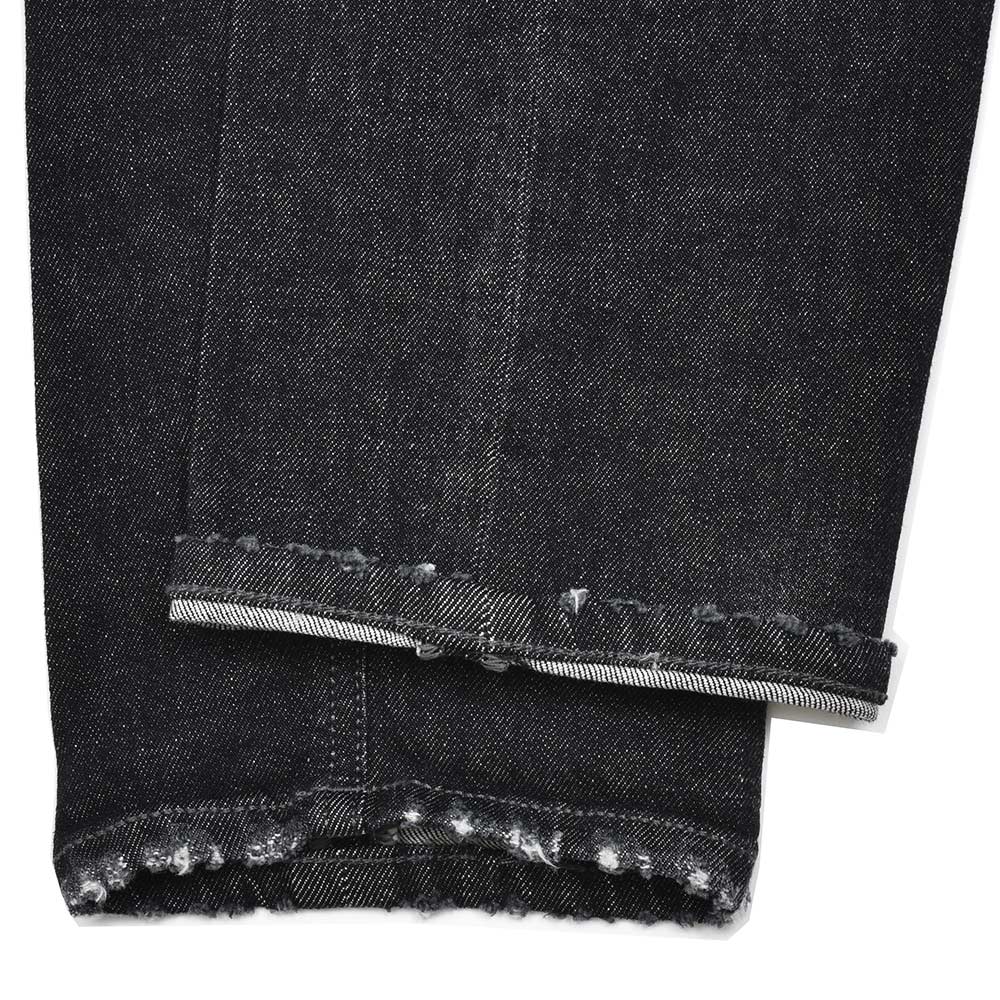 PT TORINO DENIM ピーティートリノデニム コットン ストレッチ ウォッシュド ダメージ&リペア ブラックデニムパンツ REGGAE/TAPERED FIT/OA3630
