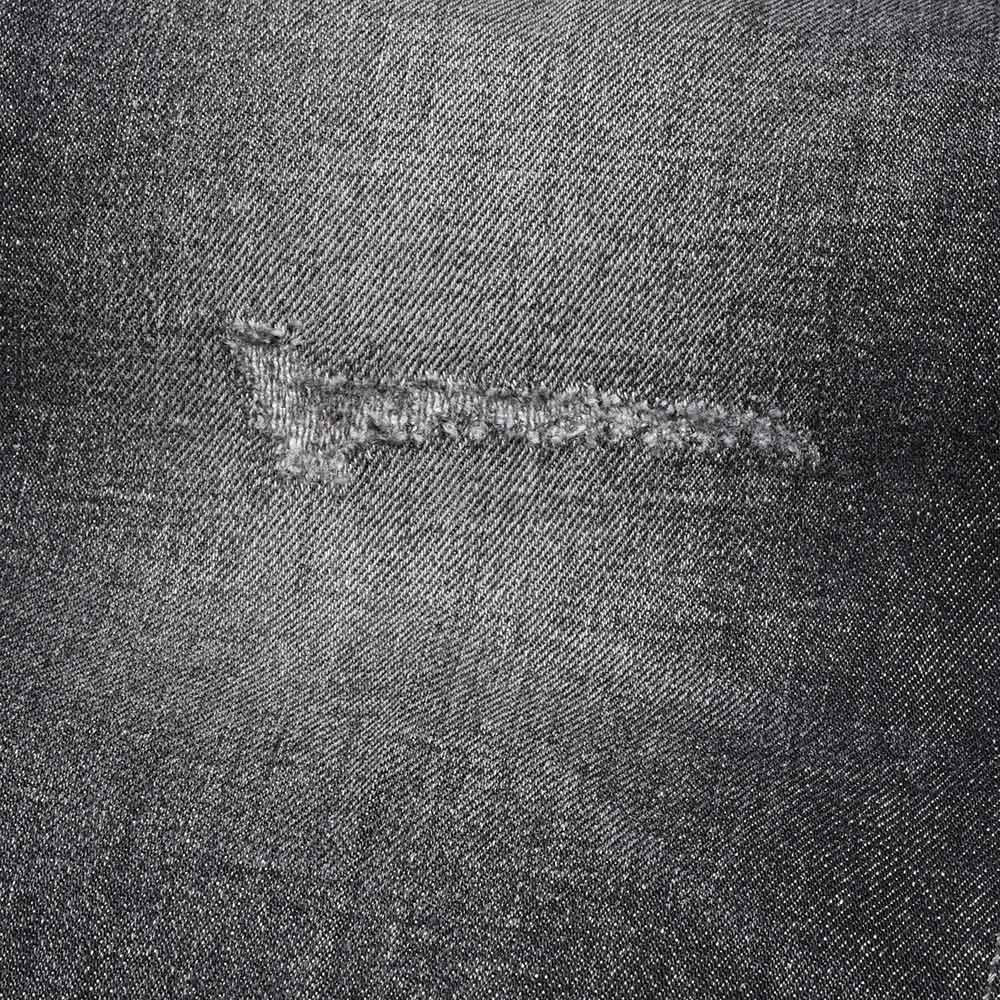 PT TORINO DENIM ピーティートリノデニム コットン ストレッチ ウォッシュド ダメージ&リペア ブラックデニムパンツ REGGAE/TAPERED FIT/OA3630