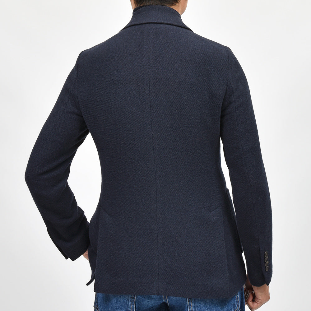 CIRCOLO 1901 チルコロ1901 ヴァージンウール カシミヤ ストレッチ ジャージー ダイアゴナル メタルボタン ダブル6Bジャケット