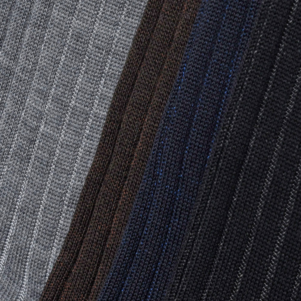 BRESCIANI(ブレッシアーニ) ウールコットンナイロンプレーティングリブドレスソックス MC138JQ0000 18042203146