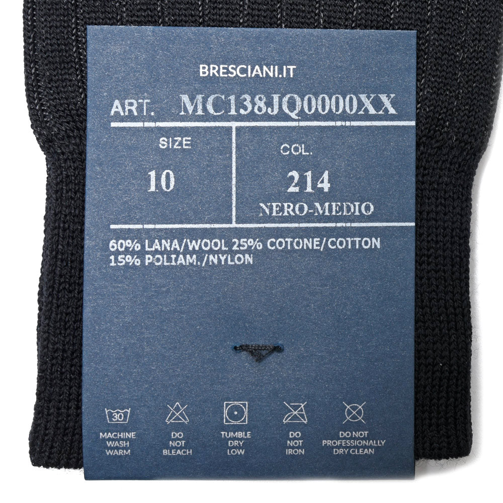 BRESCIANI(ブレッシアーニ) ウールコットンナイロンプレーティングリブドレスソックス MC138JQ0000 18042203146