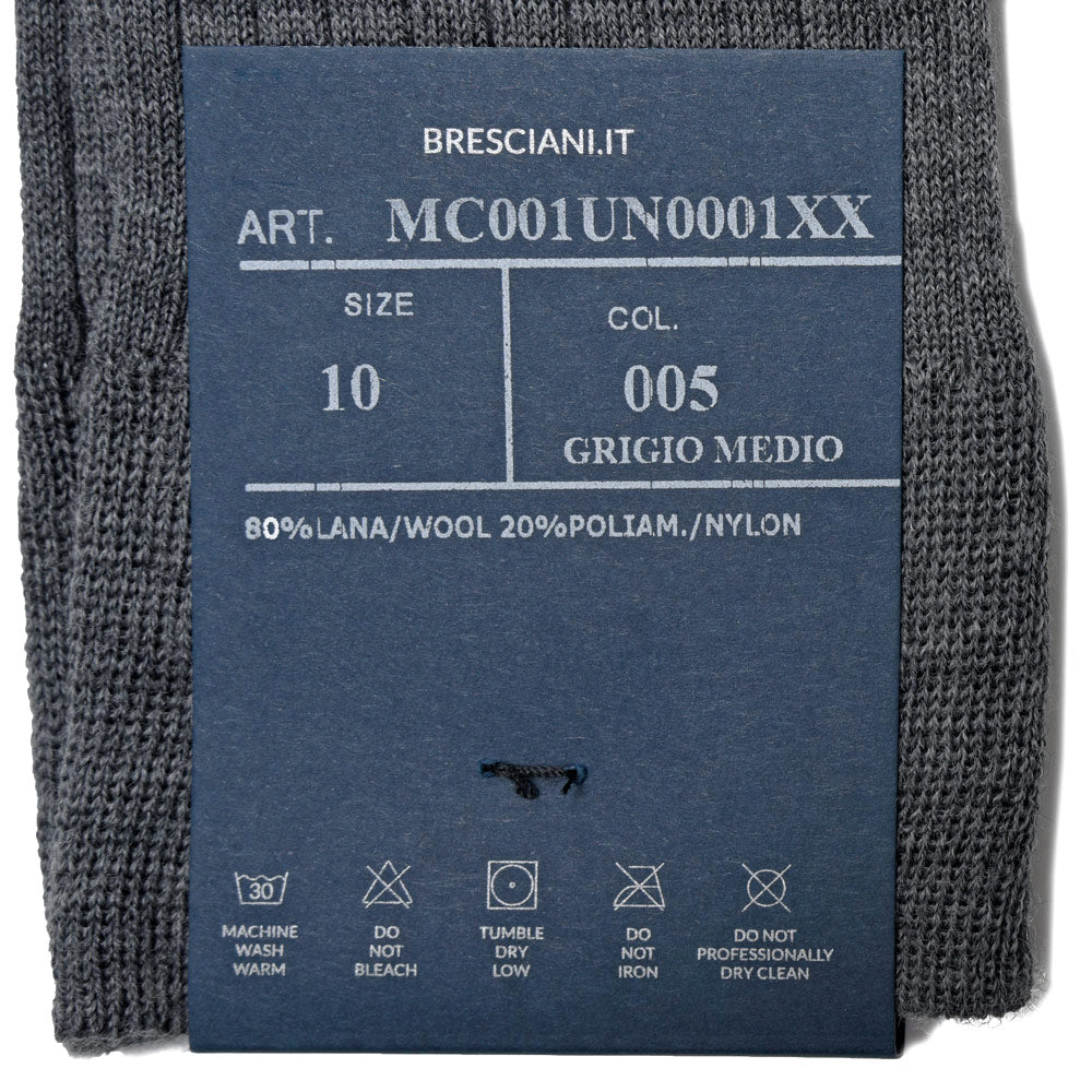 BRESCIANI(ブレッシアーニ) ウールナイロンソリッドリブドレスソックス MC001UN0001 18042204146