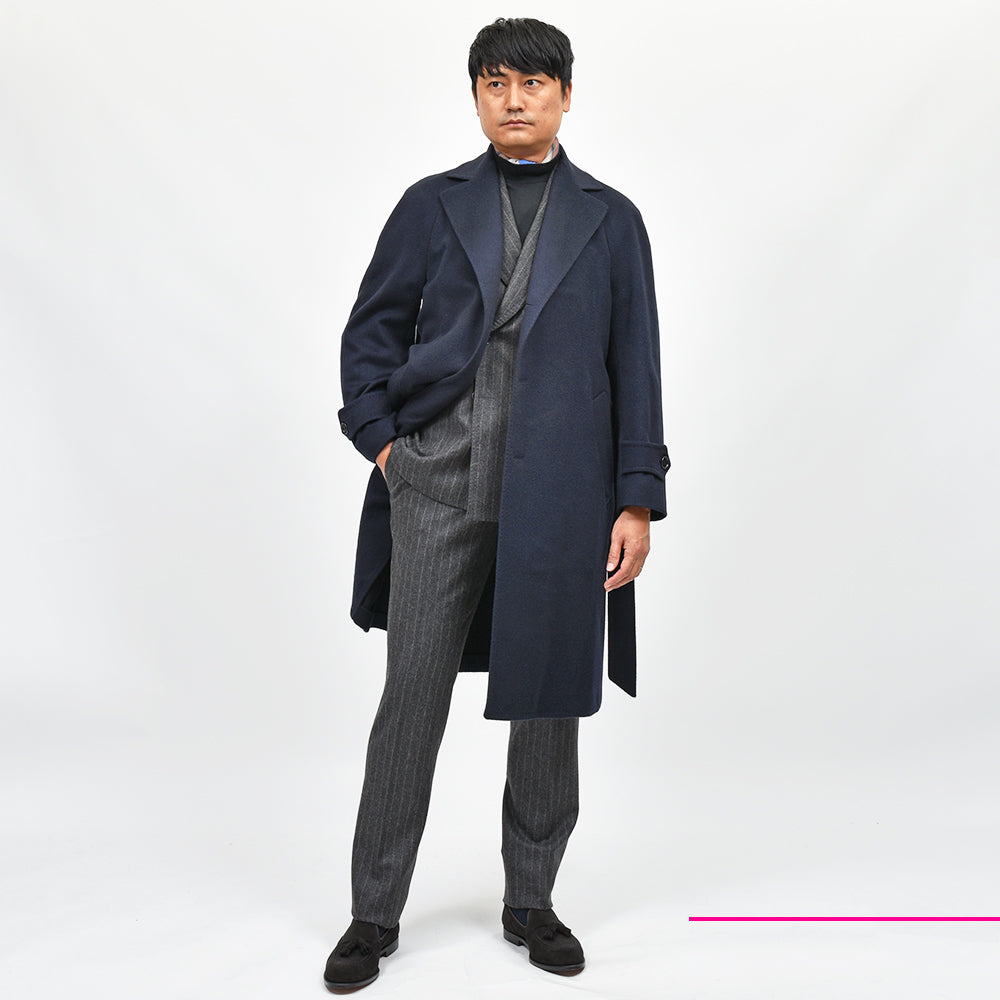 TITO ALLEGRETTO ティト アレグレット ヴァージンウール カシミヤ ベルテッド ラグランスリーブ シングル3Bコート