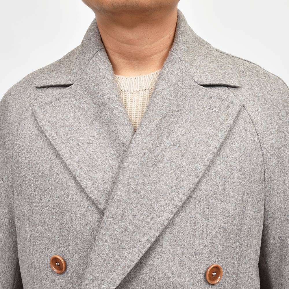 TITO ALLEGRETTO ティト アレグレット ヴァージンウール フランネル ベルテッド ラグランスリーブ ダブル6Bコート