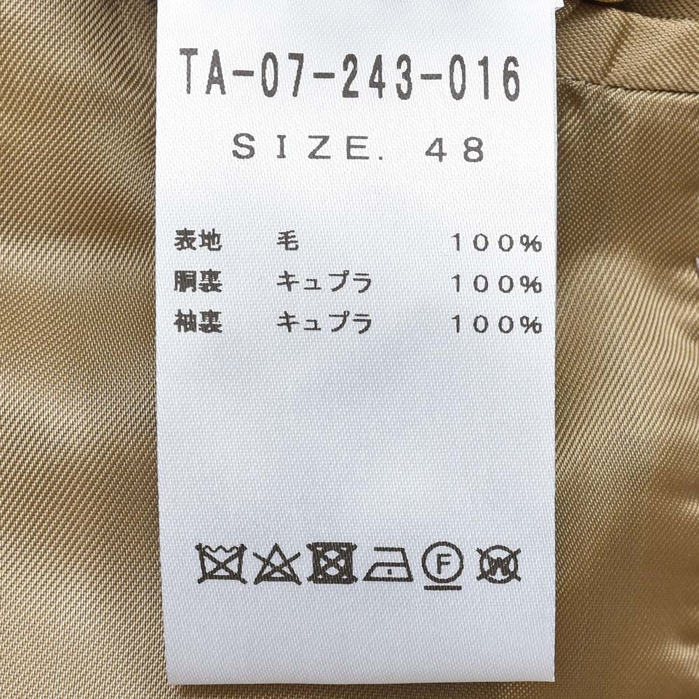 TITO ALLEGRETTO ティト アレグレット ヴァージンウール フランネル ベルテッド ラグランスリーブ ダブル6Bコート