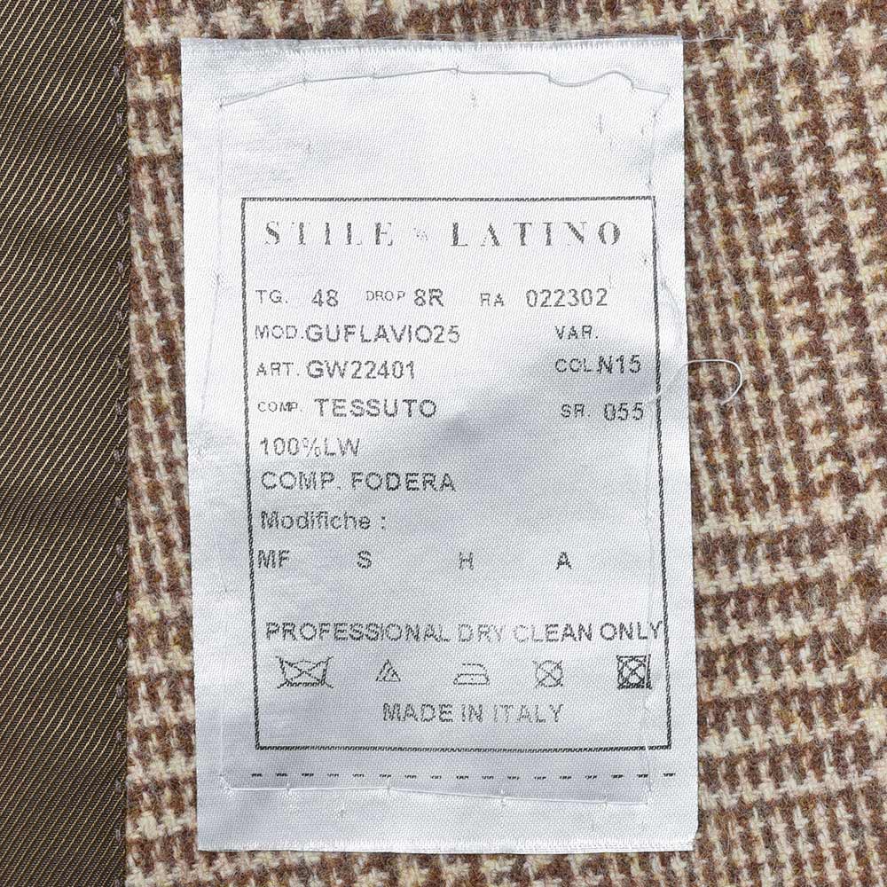 SIPARIO by STILE LATINO シパーリオ バイ スティレ ラティーノ FLAVIO ラムズウール FOX BROTHERS グレンチェック シングル2Bジャケット