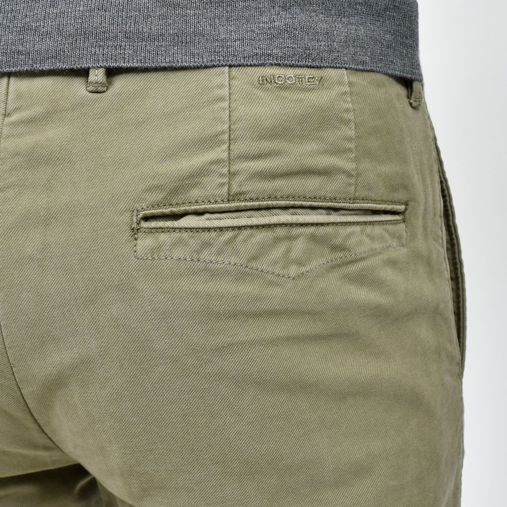 INCOTEX SLACKS(インコテックス スラックス) SLIM FIT ガーメントダイオーガニックコットンストレッチチノテーパードパンツ 18S100-4611D/21688
