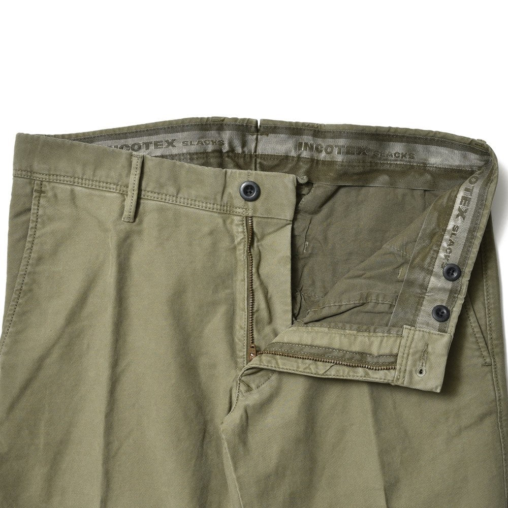 INCOTEX SLACKS(インコテックス スラックス) SLIM FIT ガーメントダイオーガニックコットンストレッチチノテーパードパンツ 18S100-4611D/21688