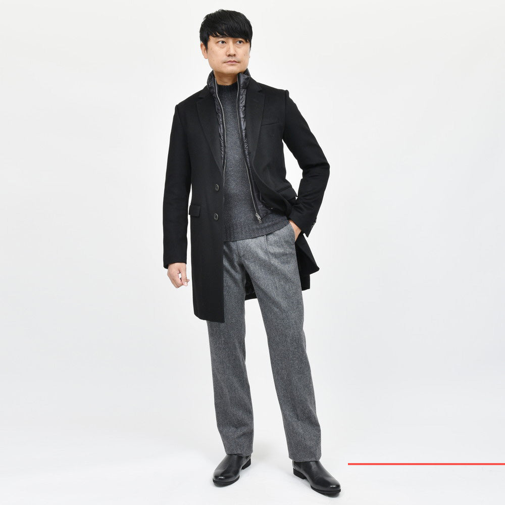 HERNO(ヘルノ) ウォーターレペレントカシミアフランネルチェスターフィールドコート CA0091U-38020+12020