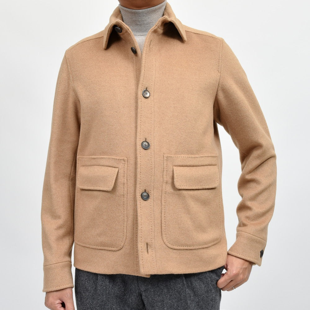 HERNO(ヘルノ) キャメルフランネルシャツブルゾン GI000443U-33435