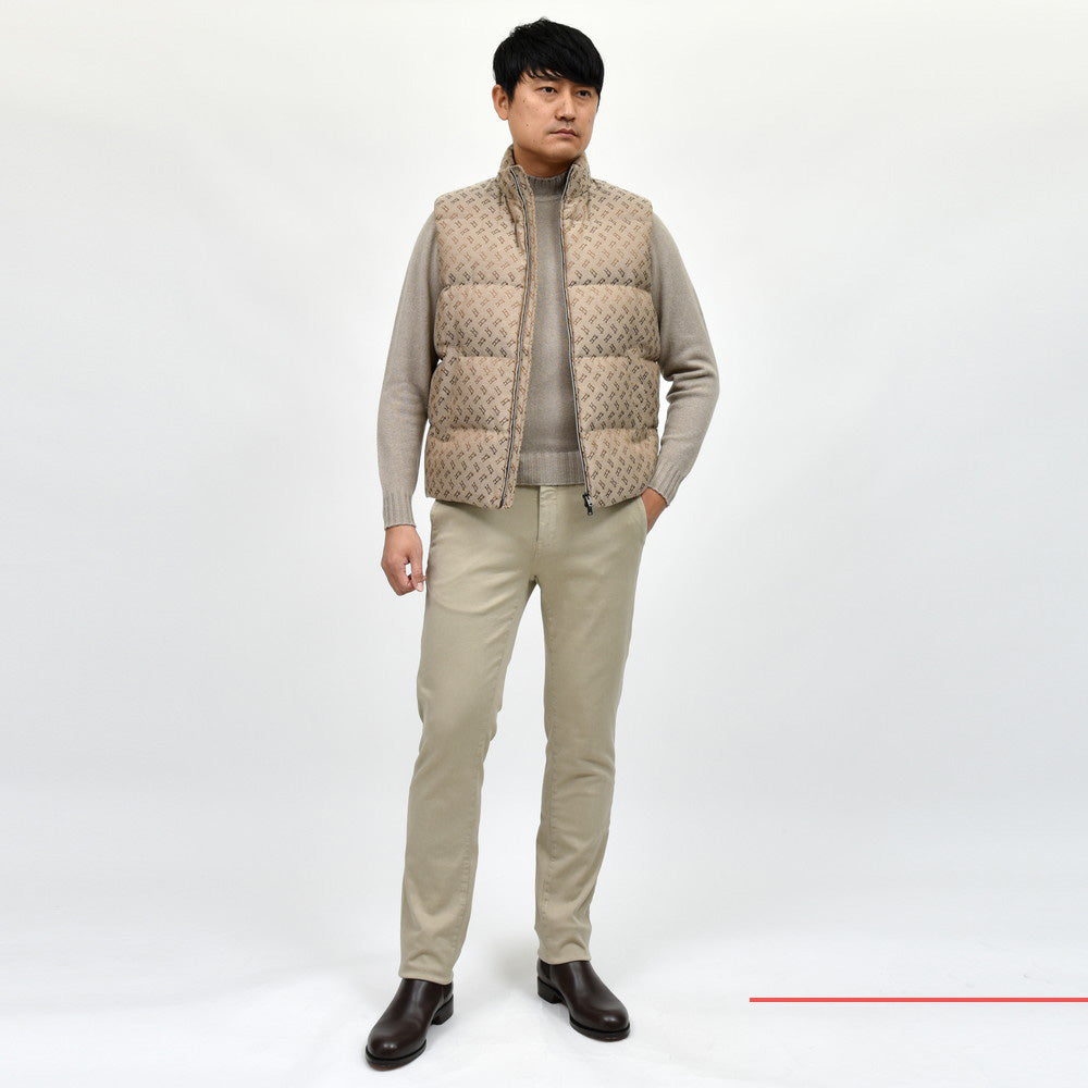 HERNO(ヘルノ) ポリエステルコットンモノグラムジャガードダウンベスト PI001200U-12605W