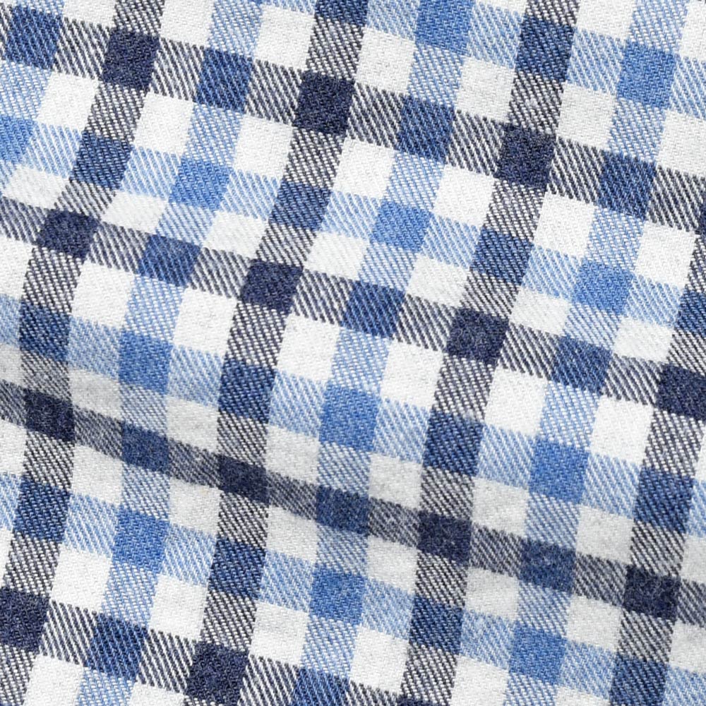 GLANSHIRT(グランシャツ) ウォッシュドコットンネルタッターソールチェックワイドカラーシャツ 21402