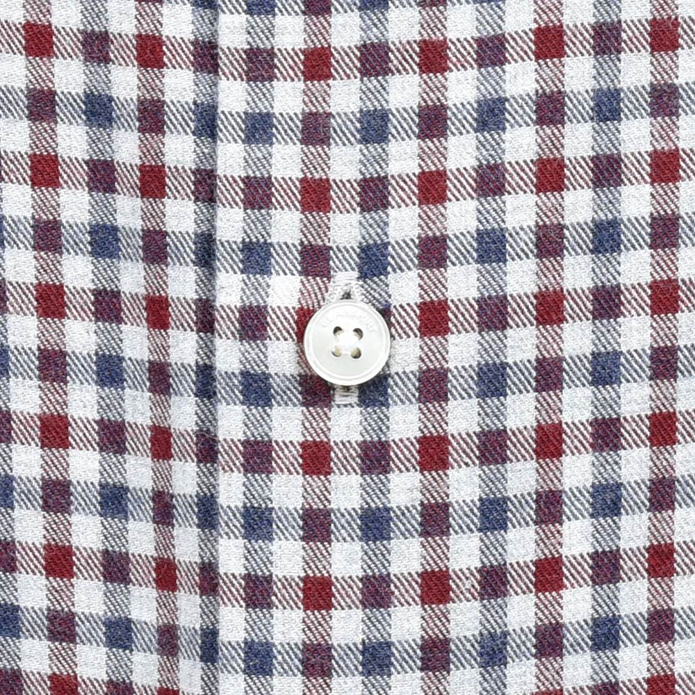GLANSHIRT(グランシャツ) ウォッシュドコットンネルタッターソールチェックワイドカラーシャツ 21403