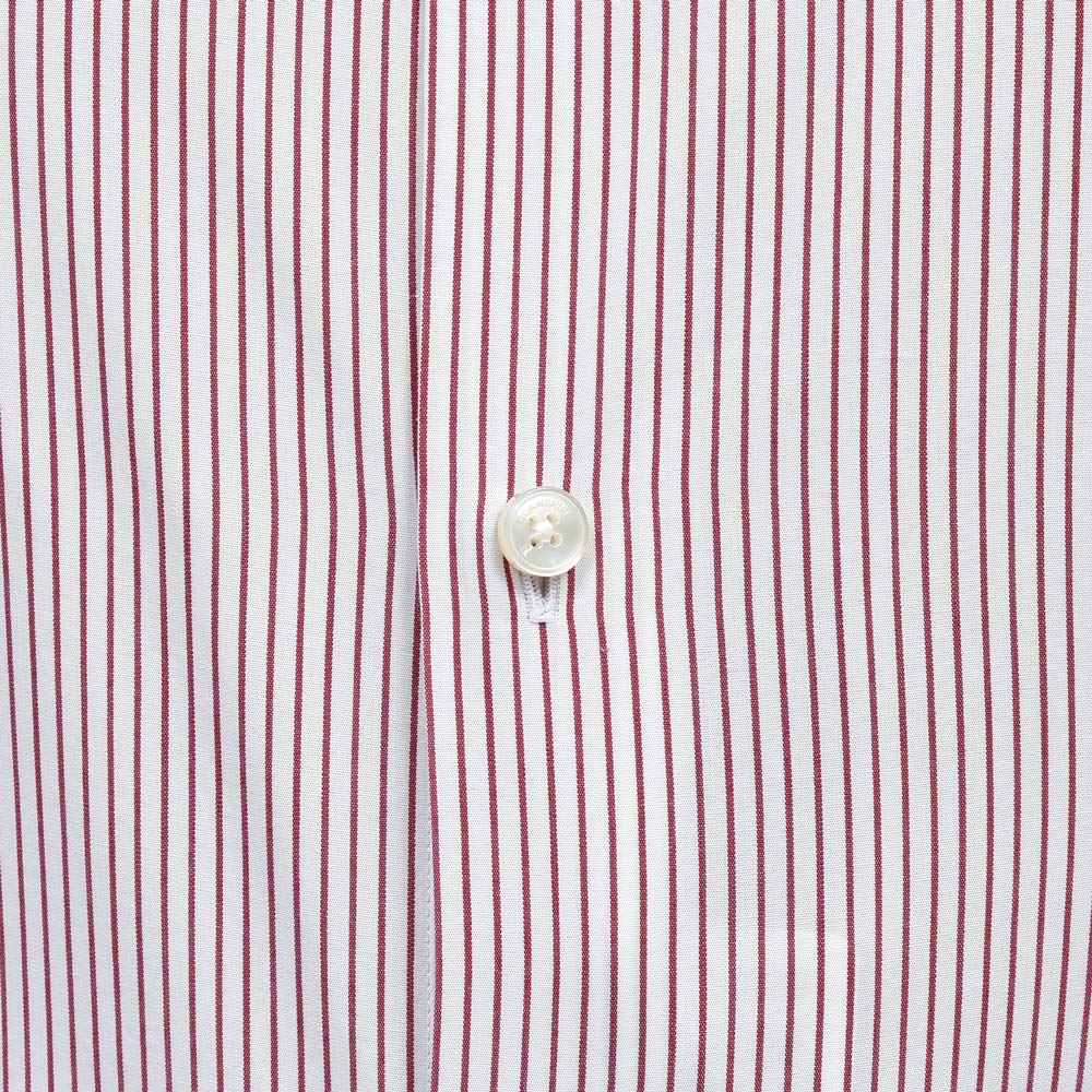 GLANSHIRT(グランシャツ) ウォッシュドコットンブロードストライプセミワイドカラーシャツ 21413