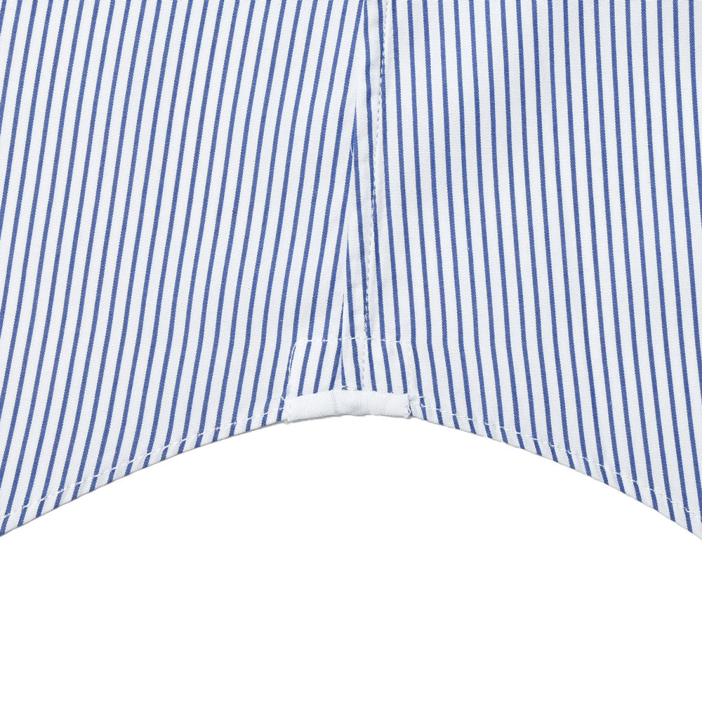 GLANSHIRT(グランシャツ) ウォッシュドコットンブロードストライプセミワイドカラーシャツ 21413