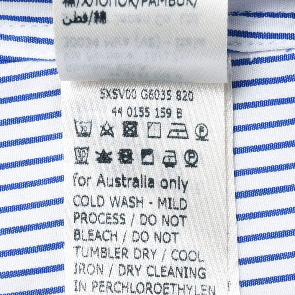 GLANSHIRT(グランシャツ) ウォッシュドコットンブロードストライプセミワイドカラーシャツ 21413