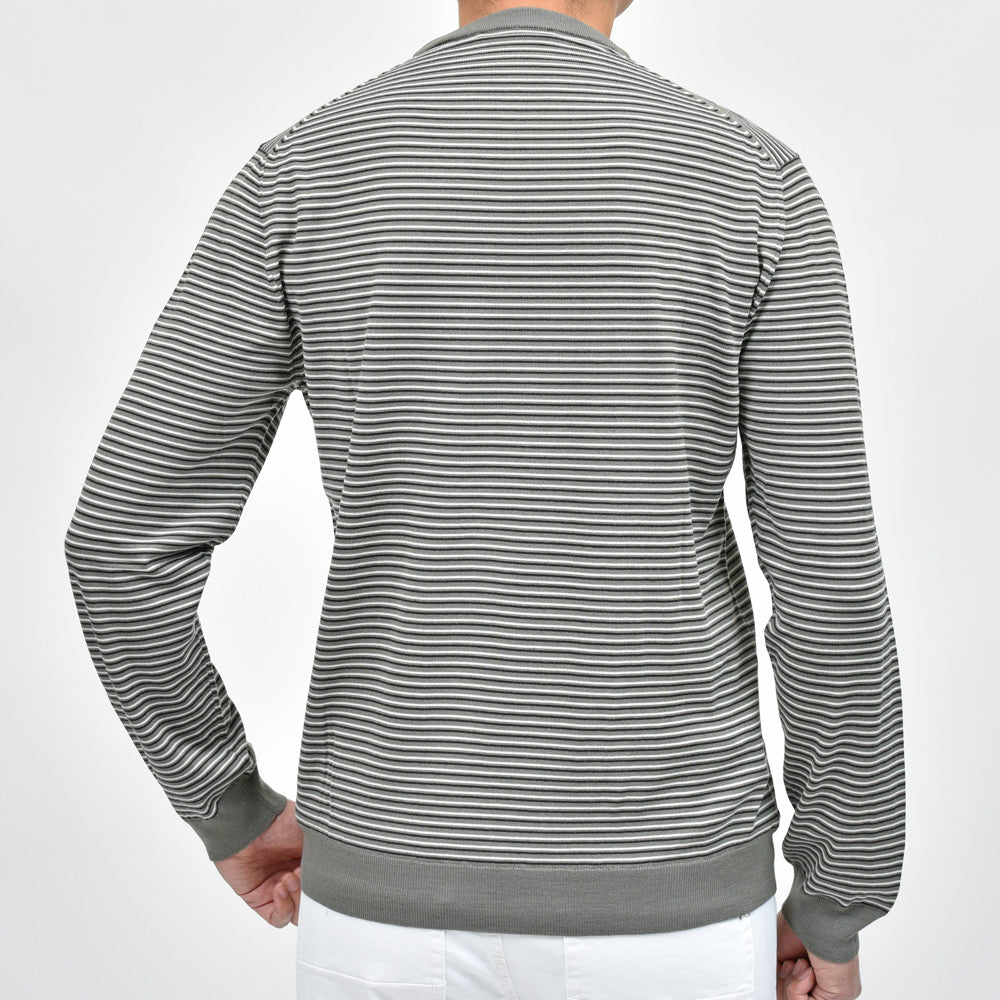 ZANONE(ザノーネ) ハイゲージウールダブルボーダークルーネックニットGIRO/SLIM FIT/810104/ZN223/25406