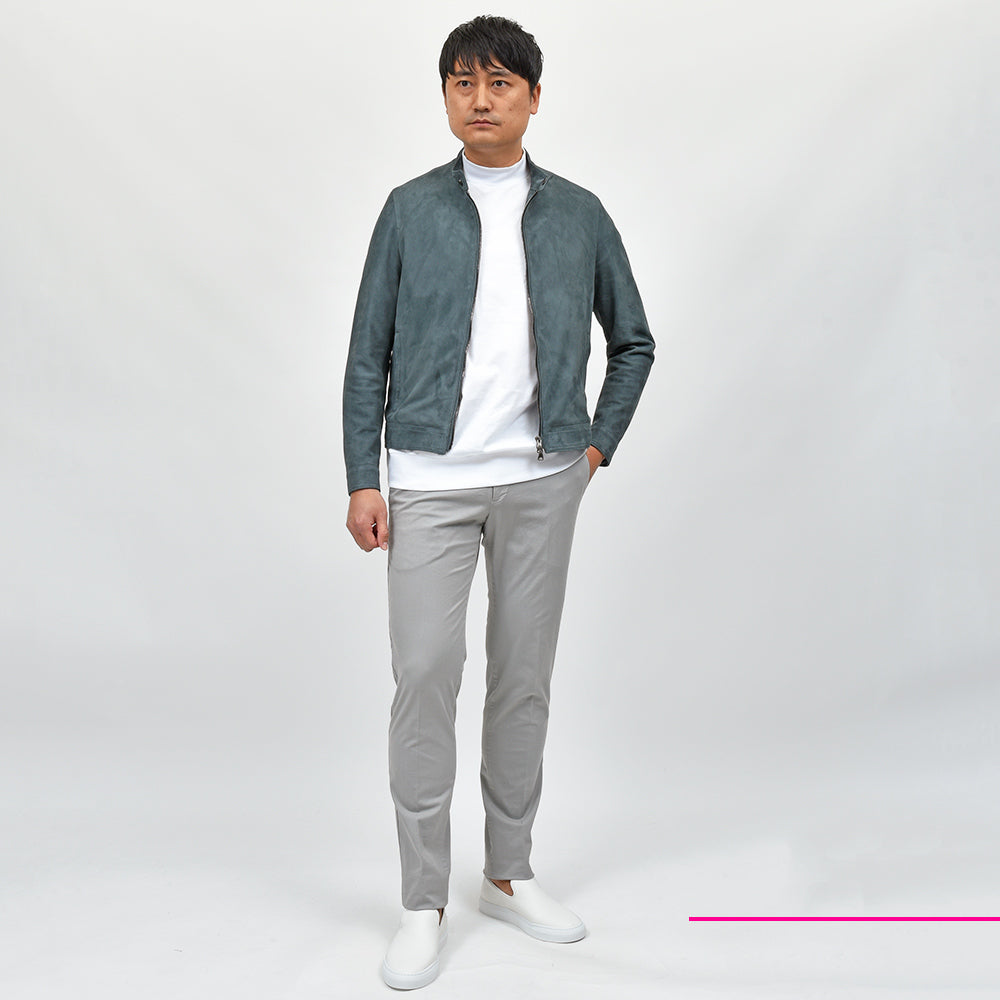 EMMETI エンメティ JURI ユリ SP LAMB SKIN SUEDE ラムスエード ガンメタジップ シングルライダース ジャケット