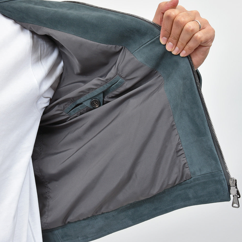 EMMETI エンメティ JURI ユリ SP LAMB SKIN SUEDE ラムスエード ガンメタジップ シングルライダース ジャケット