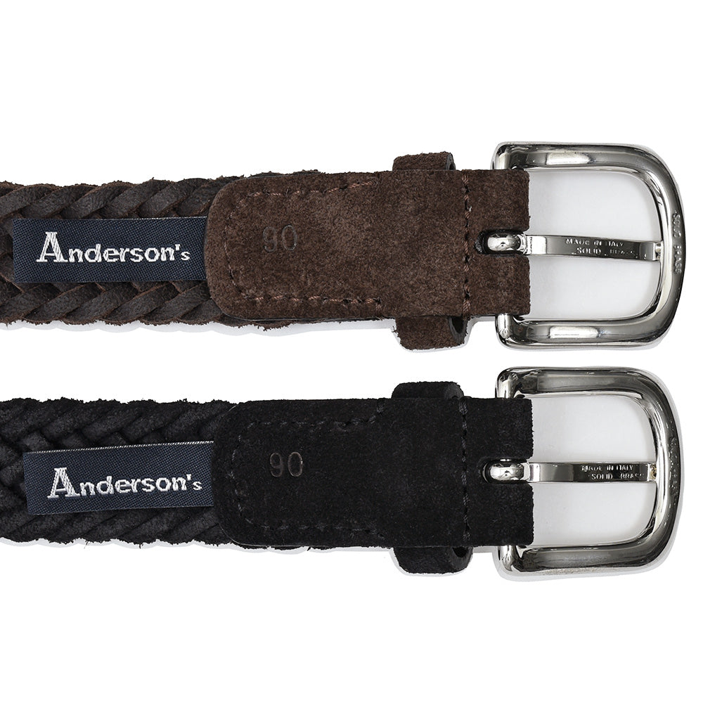 Anderson's アンダーソンズ スエード ナローメッシュベルト
