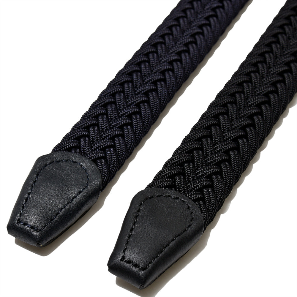 Anderson's アンダーソンズ レーヨンコットンポリウレタン×カーフ ナローメッシュベルト