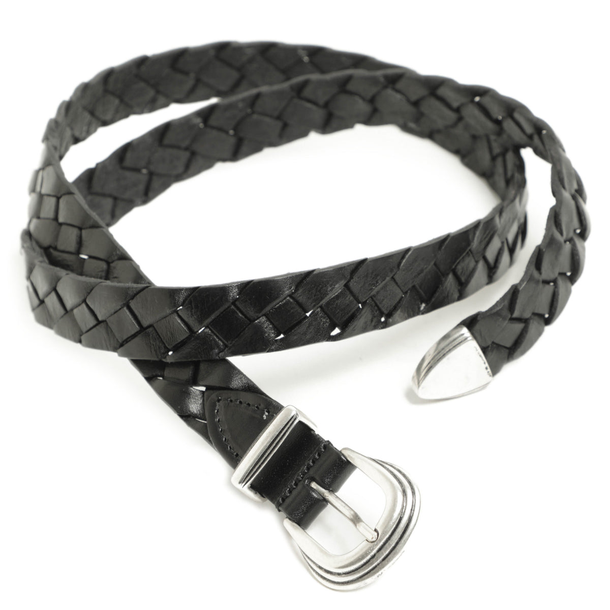 ファットリア デル クオイオ / メッシュ レザー ベルト 25mm幅 / LEATHER WESTERN MESH BELT / ブラック