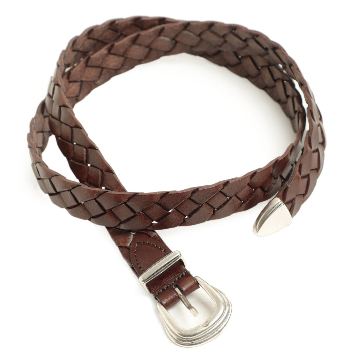 ファットリア デル クオイオ / メッシュ レザー ベルト 25mm幅 / LEATHER WESTERN MESH BELT / ブラウン